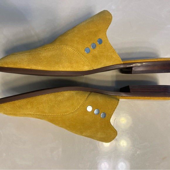 Sole society suede leather yellow flat slides size 9 - Picture 3 of 11